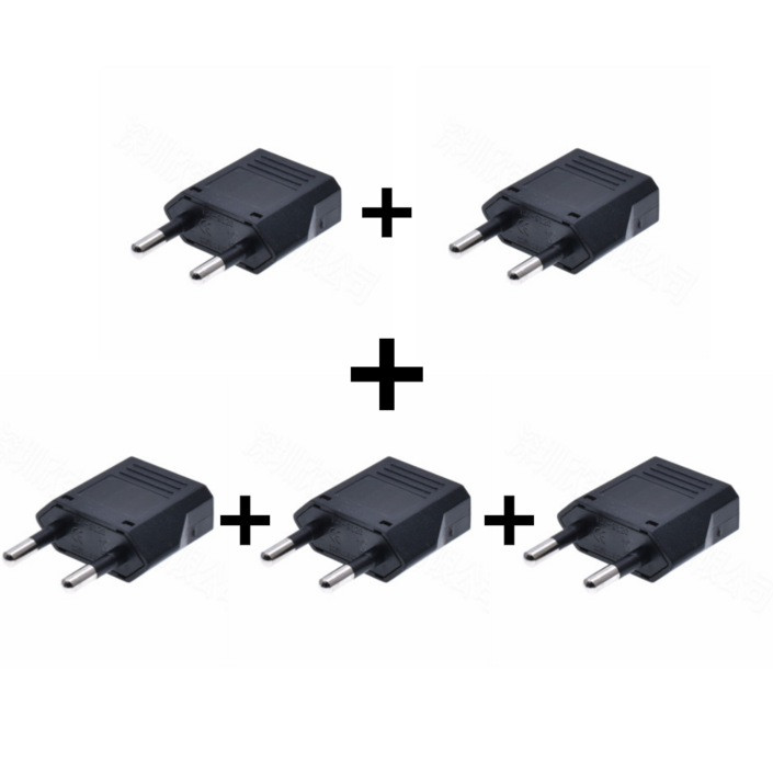 5개 유럽형 변환 돼지코 플러그 미국 중국 변환 어댑터 EU US 4.7mm 110v 220v plug, 업그레이드 유럽형 블랙5개 1세트