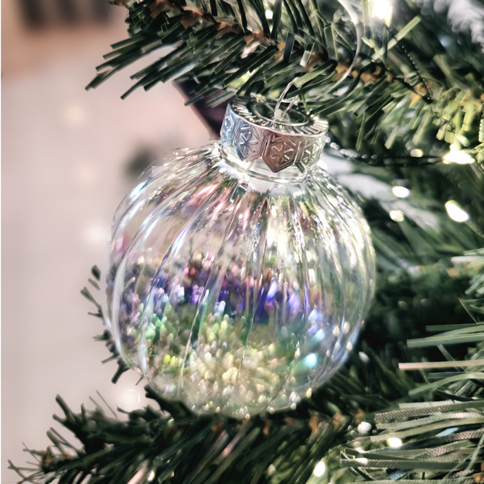 오로라 빛 크리스마스 트리 장식 볼 오너먼트, 12개, 오로라