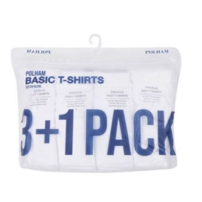폴햄 이너 반팔 티셔츠 사계절로 입는 촉감 좋은 기본 3+1팩(4장) 3팩+1 4팩 이너 면 티셔츠 20230316