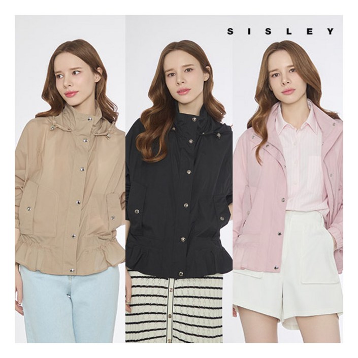 시슬리  25SS 여성 셔링 시어 자켓