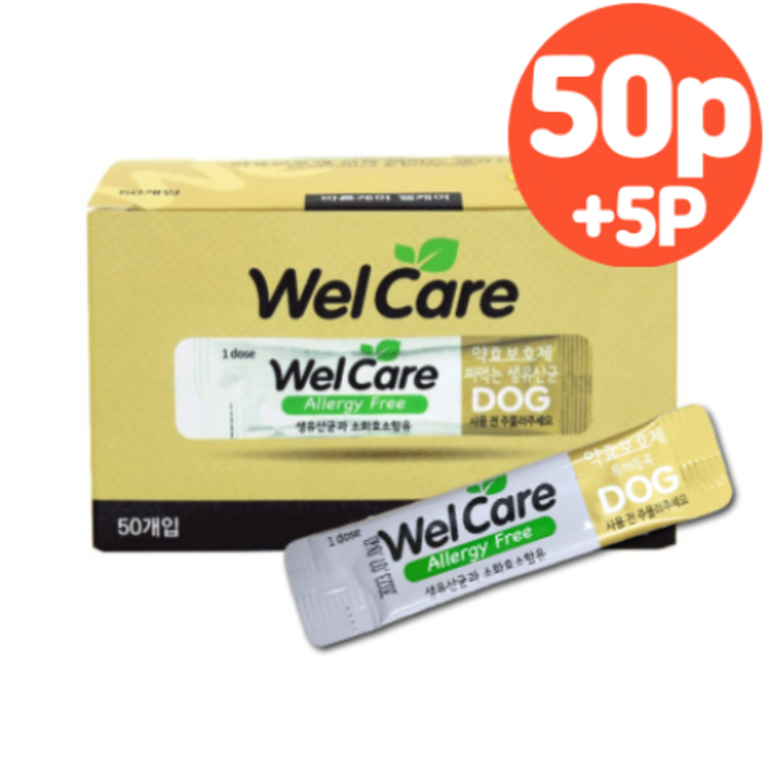 웰케어 투약보조제 약효보호제 유산균 강아지용 50p 5P 사은품 증정