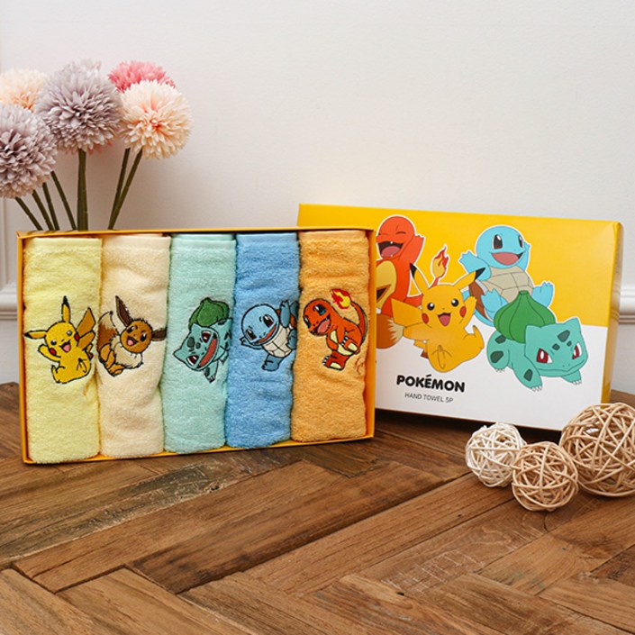 포켓몬스터 핸드타월 자수 5매세트60002