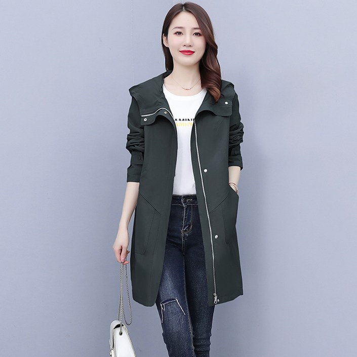 셀럽당 춘추 빅사이즈 트렌치녀  하프 기장  캐주얼 코트M1861