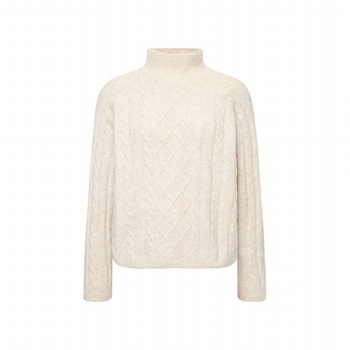 공식 더틸버리 울 블렌드 하프넥 케이블 니트 TRBN1PO18W