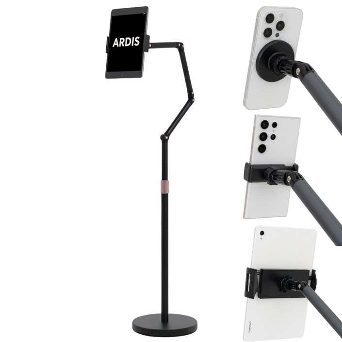 아르디스 헤드3개 맥세이프 스탠드 태블릿 거치대, 블랙, 1개