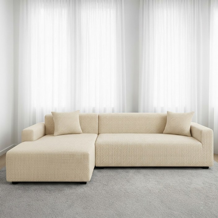 생활방수 커버무드 고탄력 와플 소파커버  자체제작 고정 스펀지, 1개, 아이보리