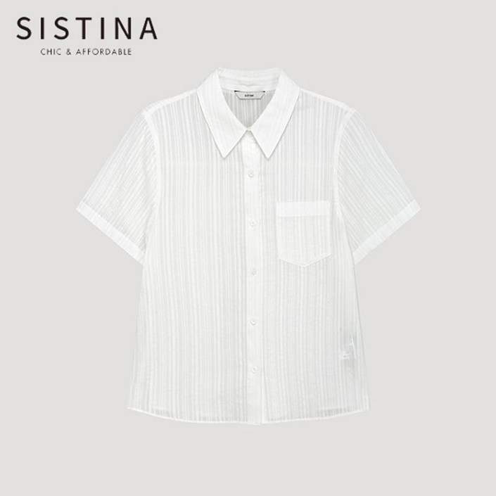 시스티나 코튼 스트라이프 포켓 셔츠 AWWSTP21060 IV