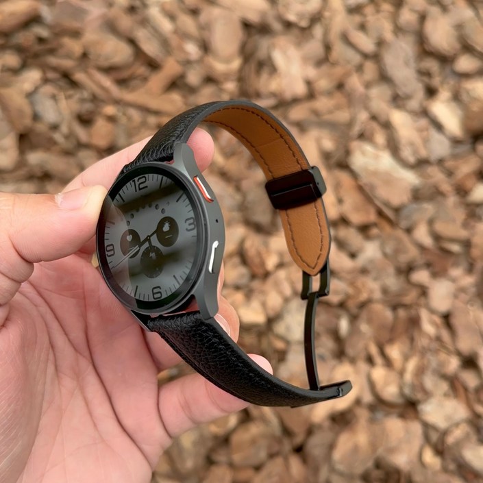 라이프 이지 갤럭시워치 슬림 레더 자석 스트랩, 블랙, 1개