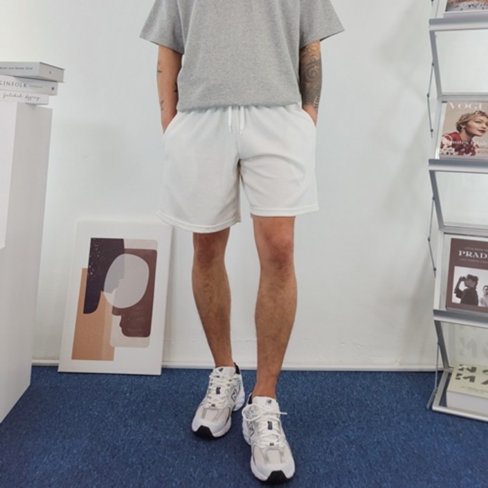 딥스토어 10컬러 남자 데일리 면 밴딩 4부 5부 반바지