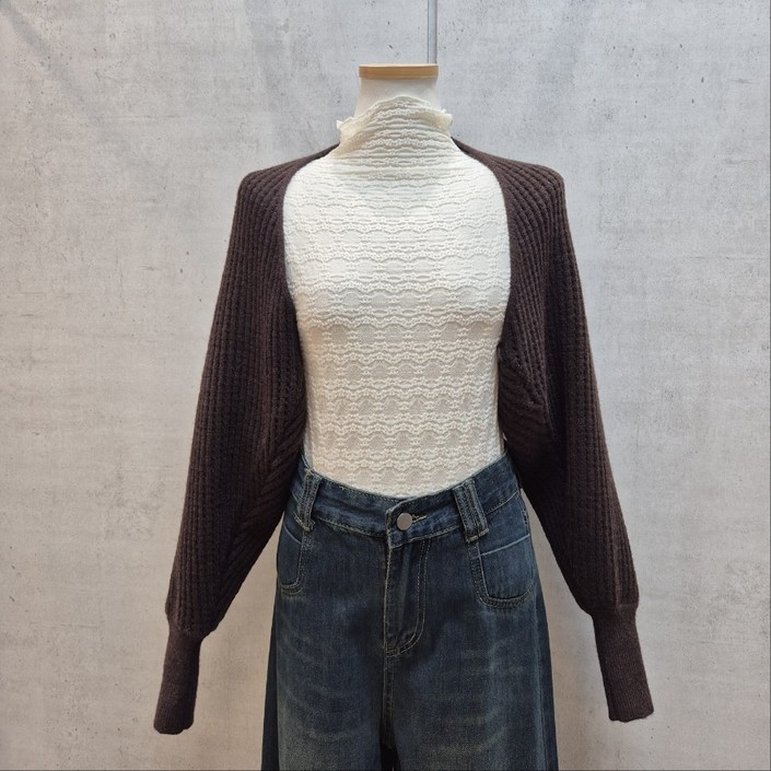 밸리걸 원피스위에 걸치기 좋은 볼레로를 찾는다면브라운 니트 볼레로 가디건 610650