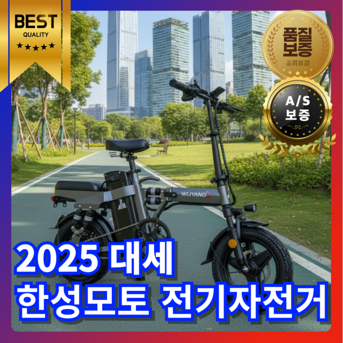 한성모토 48V 초강력 전기자전거 접이식 배달 대리 운전 미니벨로 PAS 출퇴근 경량 초경량 안전한 오래타는, 플래티늄블랙, 경량스틸