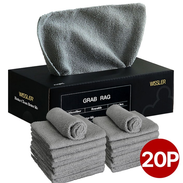 위슬러 2세대 차량 뽑아쓰는 다용도 청소 극세사 세차 타월, 1개, WSL1016_그레이