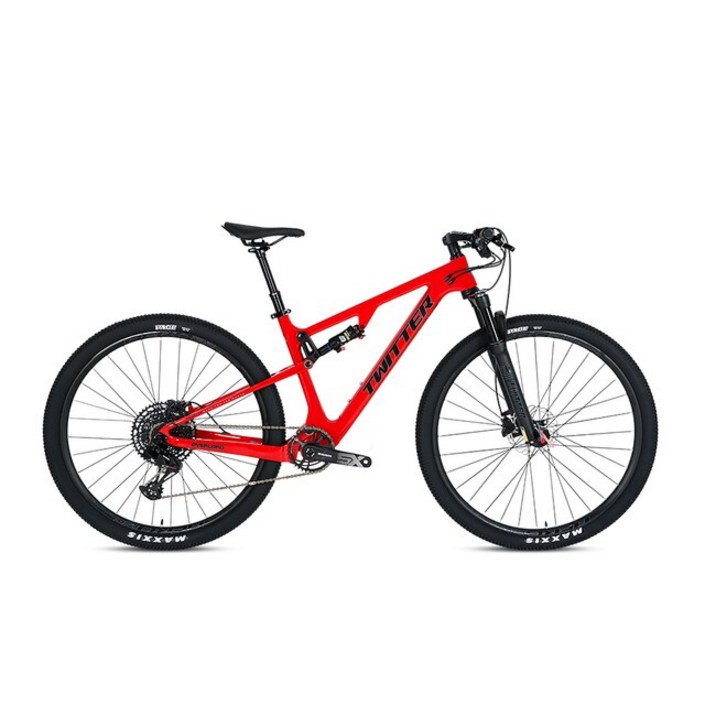 접이식 자전거 초경량 이동식 자전거Twitterbicycle Overlord M610012S 듀얼 서스펜션 산악 자전거 유압, 05 빨간01 27.5x15