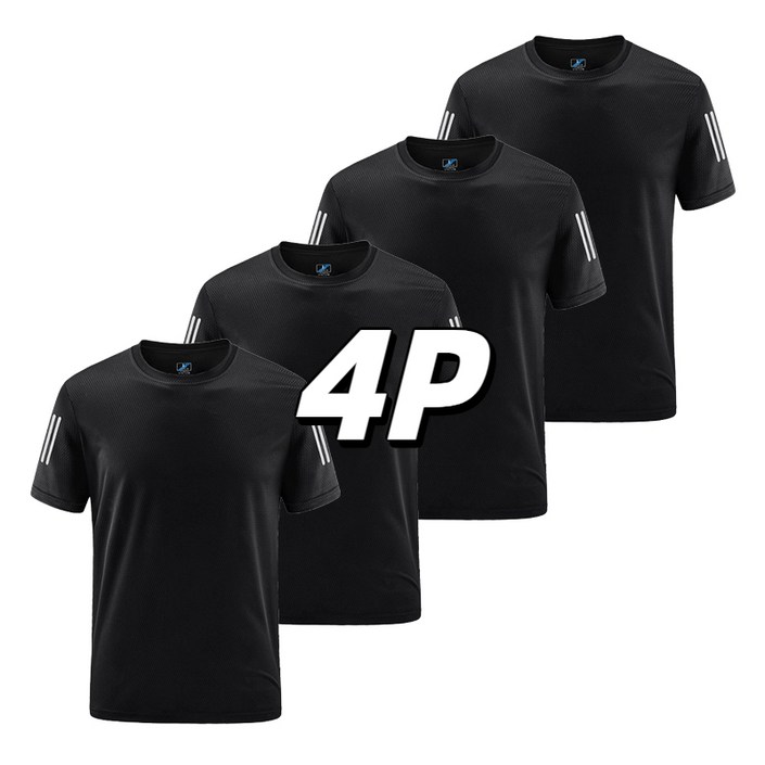 남자 기능성 반팔티셔츠 스판 쿨티 4P 티셔츠 남녀공용 여름용 tanlz-119