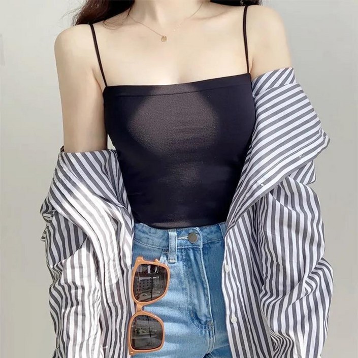 주포어유 편안한 슬림핏 크롭 데일리 끈 나시 주포어유 편안한 슬림핏 크롭 데일리 끈 나시