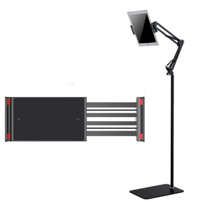 하니모아 140cm 자바라 스탠드 핸드폰 테블릿 휴대폰 거치대, 1개, 블랙태블릿스마트폰