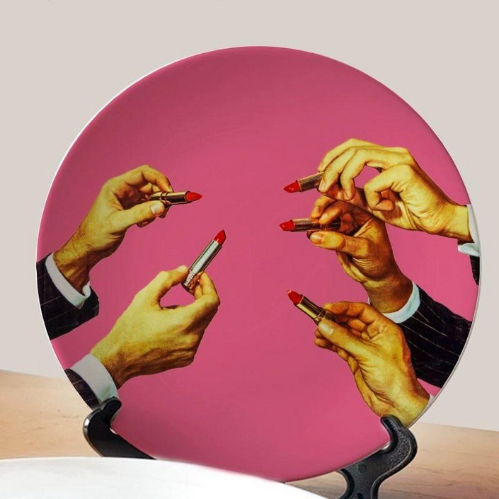 셀레티 립스틱 원형 인테리어 접시 반대하다 거울 프린트