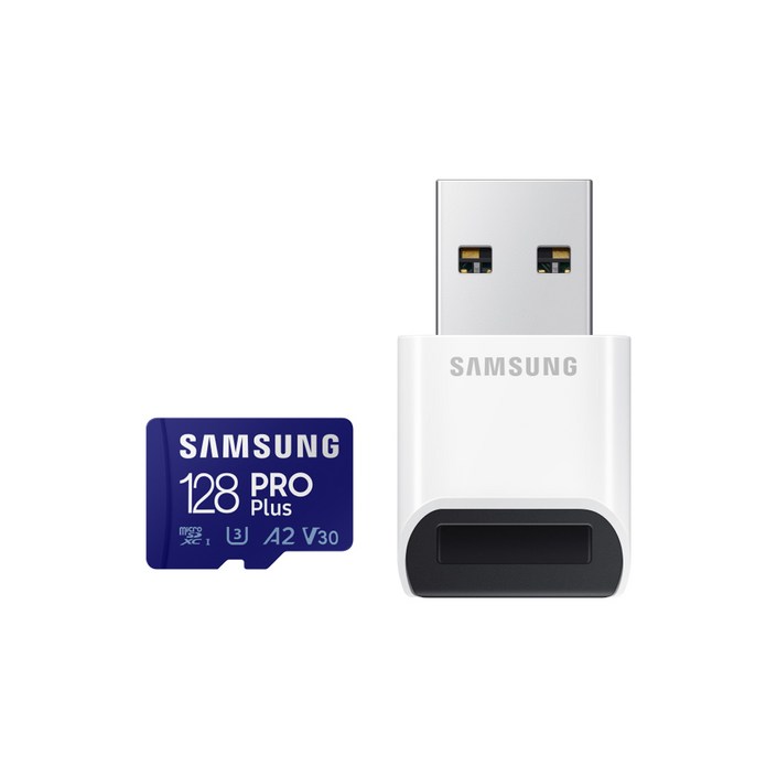 삼성전자 정품 마이크로 SD 카드 PRO PLUS+리더기 닌텐도 블랙박스 스마트폰 외장 메모리 카드 128GB 256GB 512GB, 128GB - 투데이밈