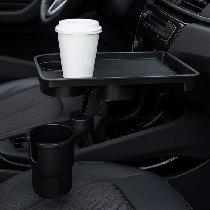 IANSOSO 차량용 테이블 트레이 멀티 투인원, 블랙, 1개