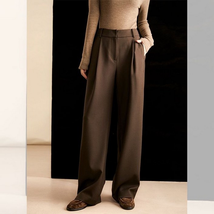 하우룩 여성 캐주얼 빅사이즈 가을 캐주얼룩 모던 편안한 와이드핏 트렌디 팬츠 청바지