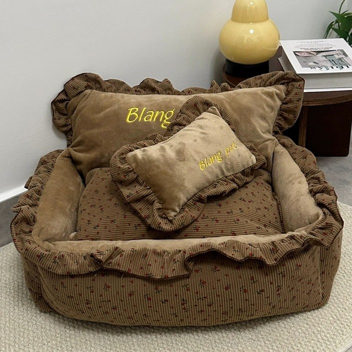 NUTRIVIO 강아지방석 겨울 사계절 베개 예쁜 소형견 애견 고양이 강아지집 침대