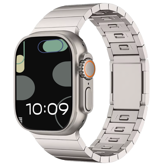 케이스어스 애플워치 호환 쉬운 줄조절 마그네틱 링크브레이슬릿 메탈 스트랩