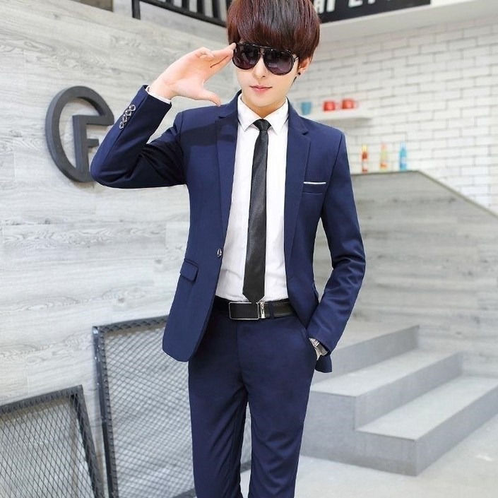 유니픽 남성 봄여름 단색 정장 자켓 심플 디자인 슬림 핏zhb