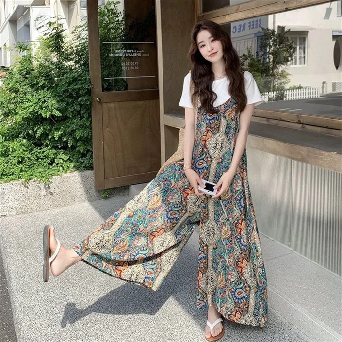 여성바지  점프슈트  멜빵바지  여름바지  긴바지  와이드팬츠 KUOP8132 30