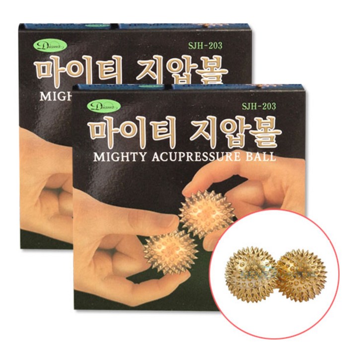정품 마이티볼 금침지압기 SJH203 손지압자극, 골드, 2개 정품 마이티볼 금침지압기 SJH203 손지압자극, 골드, 2개