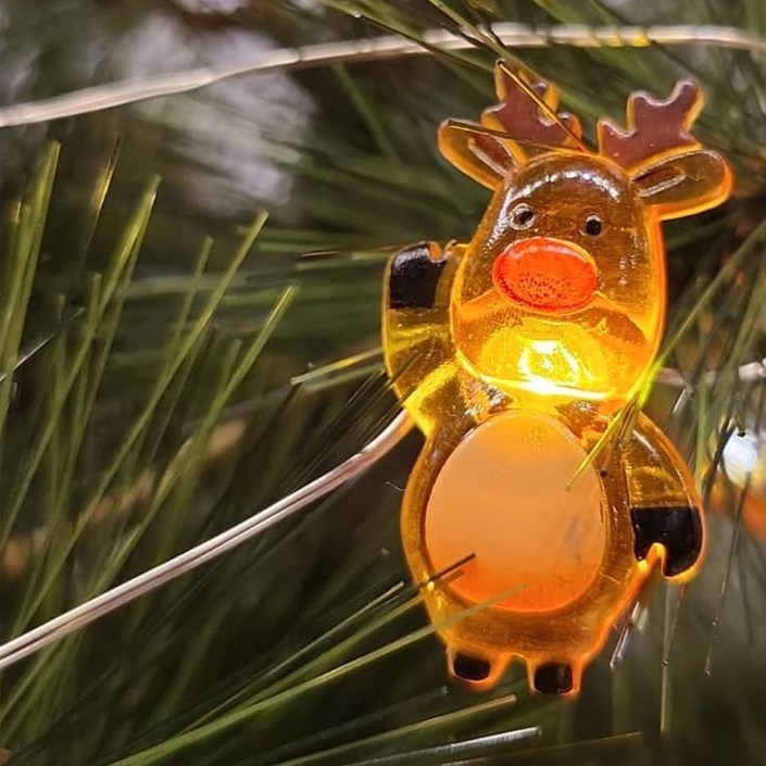 아리조명 당일출고) LED 크리스마스 파티 장식 조명 건전지 캐릭터 데코 와이어 줄 트리 전구 산타 눈사람 루돌프 종 (깜빡임 기능o)