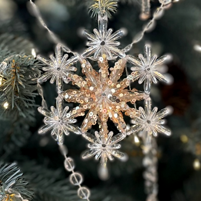 핑크 눈꽃 오너먼트 크리스마스 트리 장식 데코 소품 단품 36종