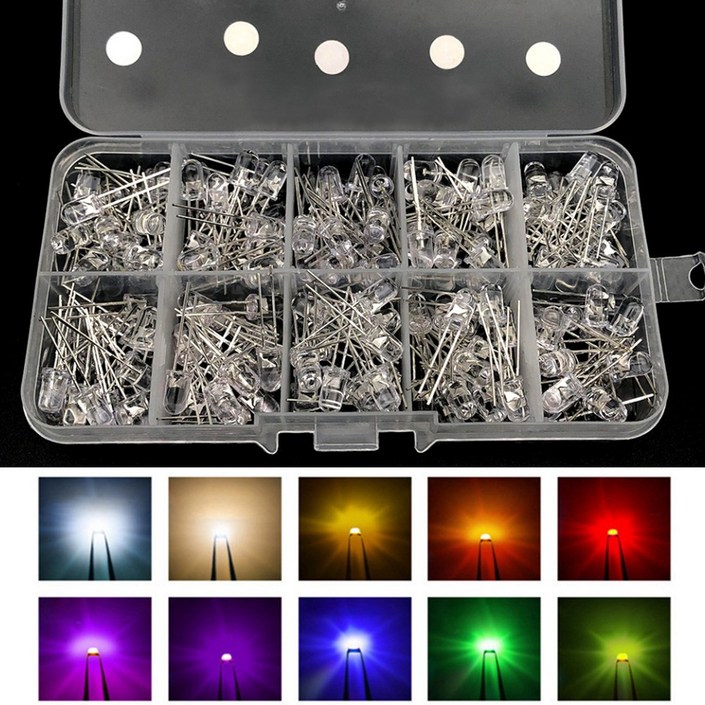고휘도 5mm LED전구세트 100개입 led전구 실험용전구 고휘도 5mm LED전구세트 100개입 led전구 실험용전구