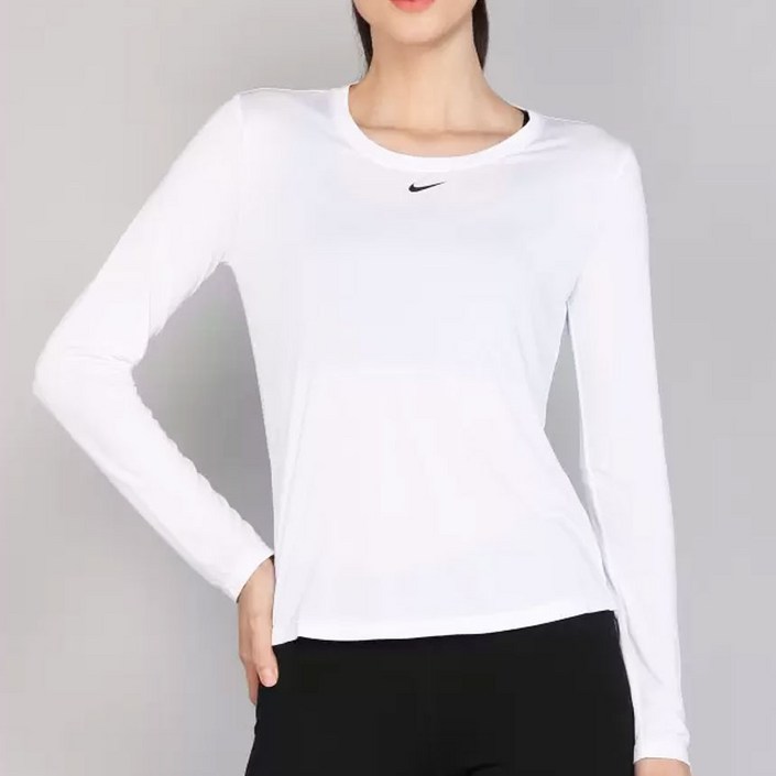 나이키 긴팔티 라운드티셔츠 흰색 쭉티 레이어드 티 봄가을 요가복 필라테스복 헬스복 긴팔