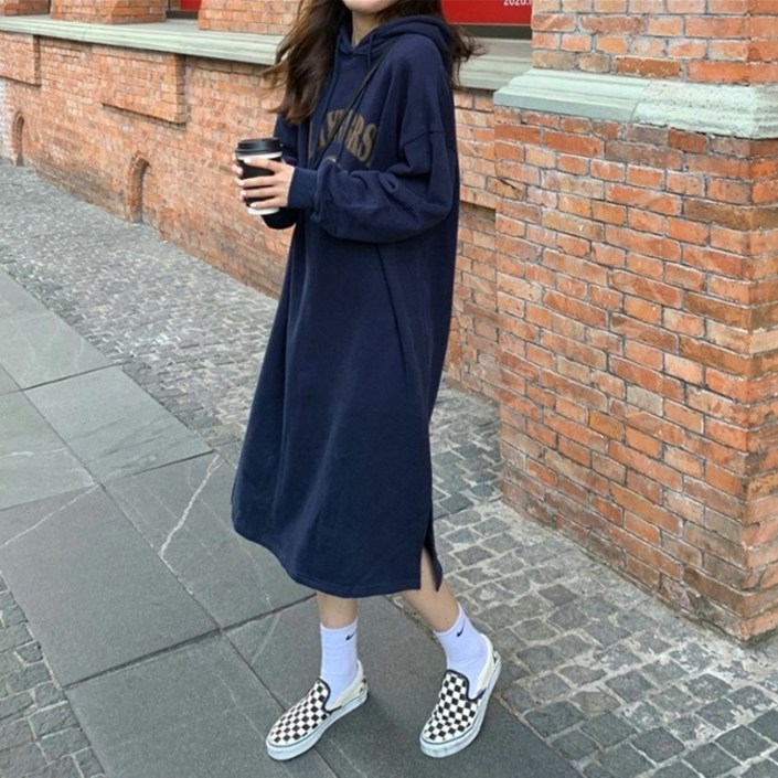 Bahn,3컬러 클레이 루즈핏 빅사이즈 쭈리 면 원피스
