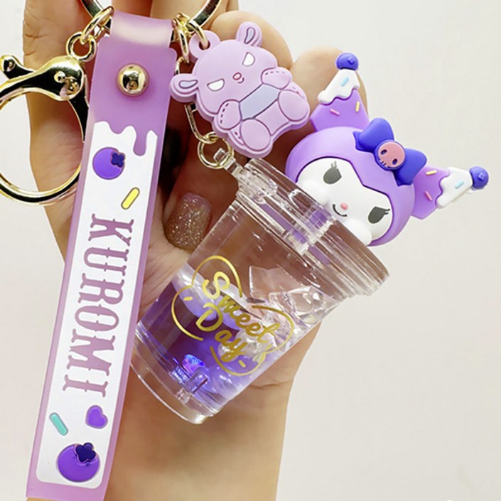 산리오 빼꿈 에이드 피규어 키링 4종 키홀더, 쿠로미, 1개