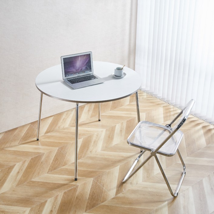 나인홈 프롬 모던 테이블 미드센추리 실버 엣지 다이닝 원형식탁 1000