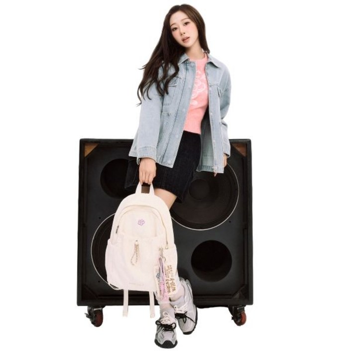 와키윌리 WACKY WILLY 우먼스 릴리 와펜 코듀로이 백팩 아이보리 매장정품 225521