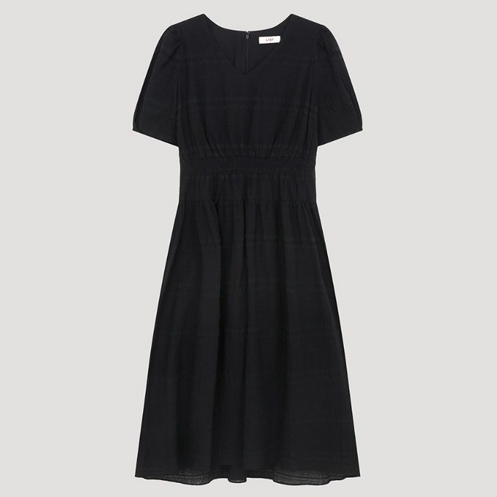 백화점 정품 리스트 여성 예쁜 편한 원피스 여행 스모킹 브이넥 플레어