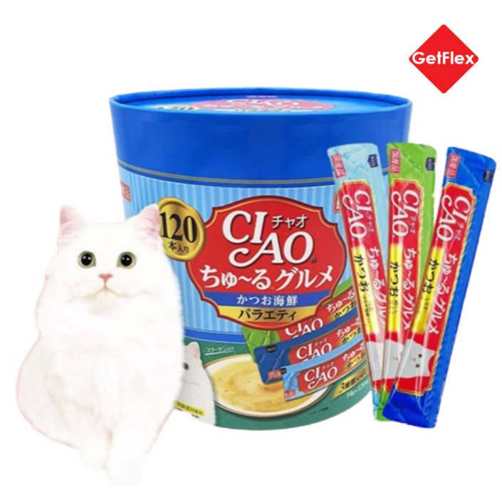 겟플렉스이나바 챠오츄르 구루메 버라이어티 120p 대용량 고양이간식
