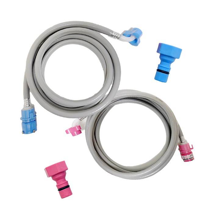 국산 세탁기호스 2M 냉수2M 온수 원터치 급수호스