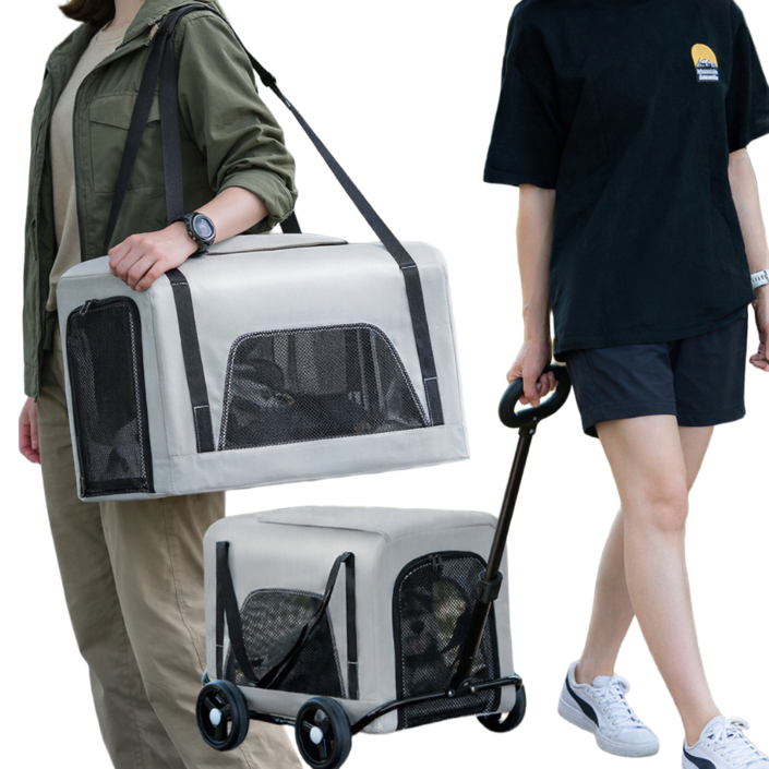 프라홈 개모차 웨건 반려동물 분리형 경량 트롤리 강아지 고양이 카트