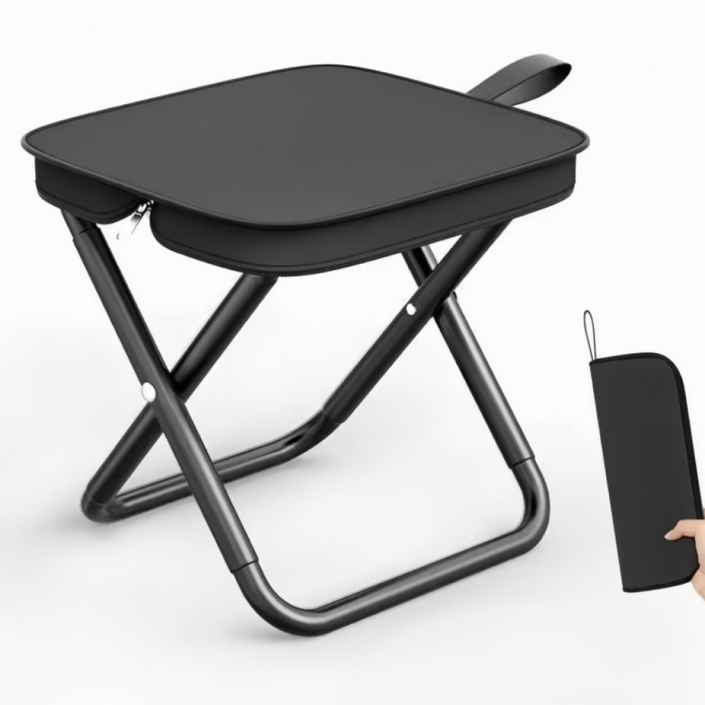 포베즈 주머니에쏙 초경량 접이식 파우치형 미니 컴팩트 의자 MAX 3.0 세트, 2개, 웨일블랙