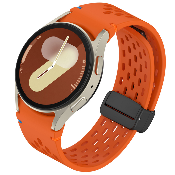 갤럭시워치7 6 5 4 호환 날개형 실리콘 스트랩 마그네틱 디버클, 오렌지