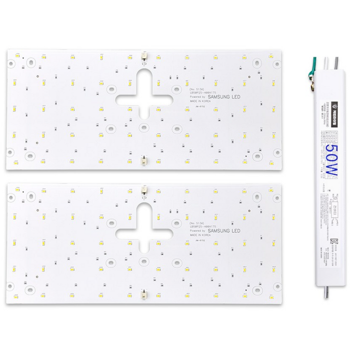 케빈라이팅 국산 삼성칩 조명 거실등 리폼 LED 모듈 사각방등 50W 400x175mm2장