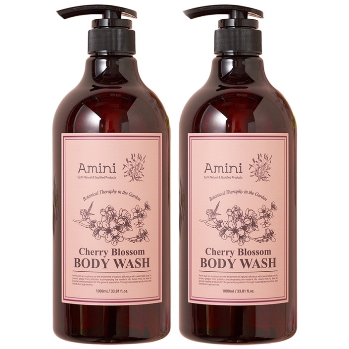 아미니 플라워 테라피 바디워시 체리블라썸 1000ml 2개, 1L, 2개