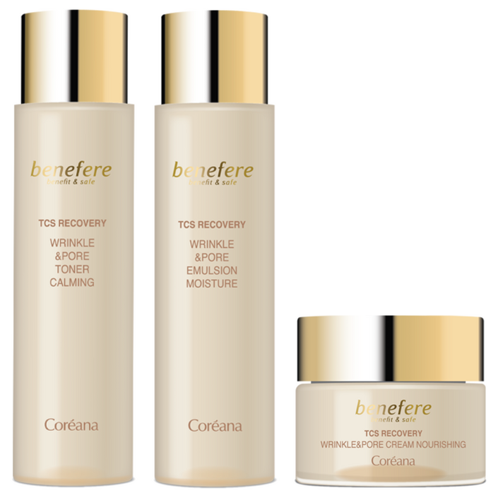 [주름 모공 탄력 개선] 코리아나 베네페레 링클 앤 포어 스킨+로션+크림 세트, 1세트