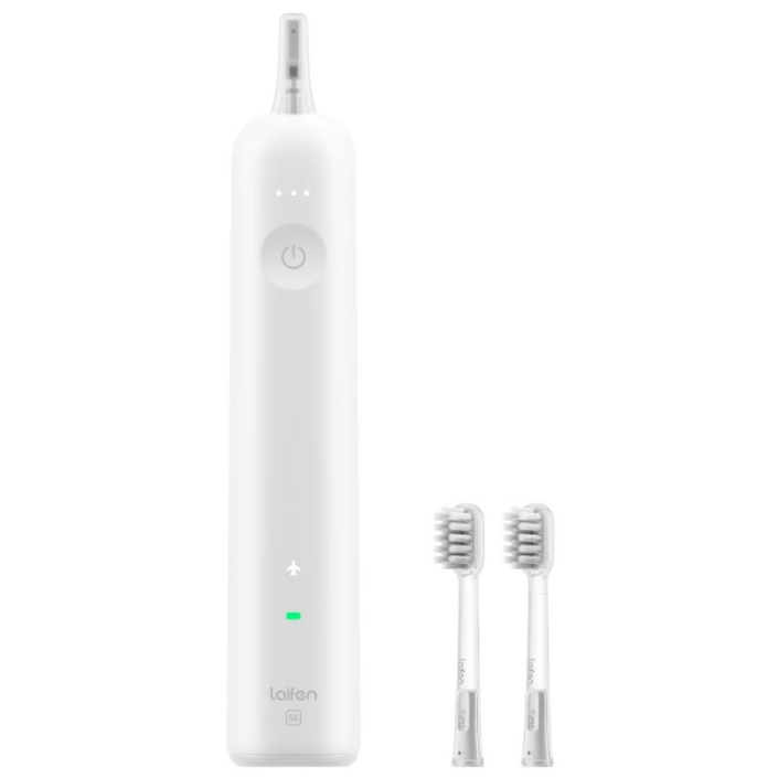 라이펀 Laifen 음파 전동칫솔 SE 휴대용 좌우 회전 웨이브 스윙 IP68방수 칫솔모 2개 칫솔모 전용 케이스, 1세트, 화이트, SE