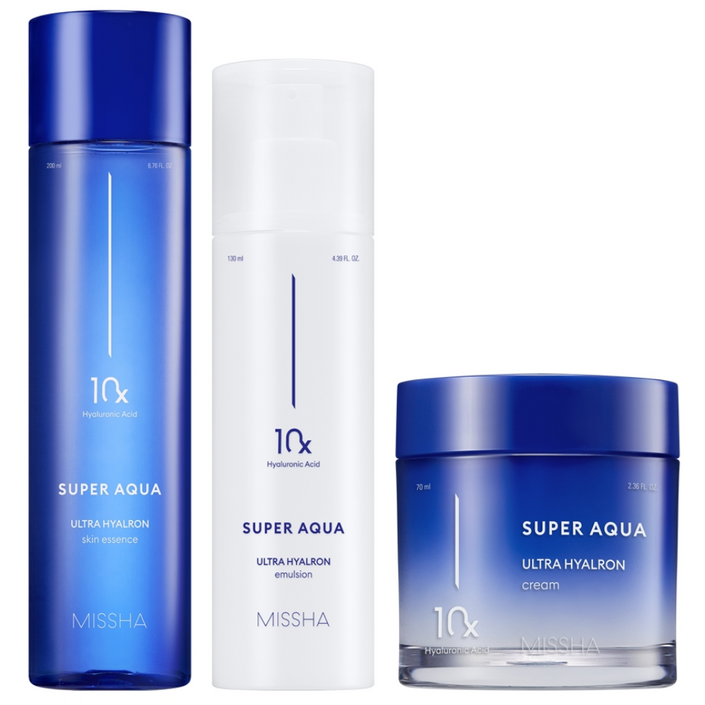 미샤 NEW 수퍼아쿠아 울트라 히알론 스킨 에센스 200ml  에멀전 130ml  크림 70ml 기획세트, 1세트