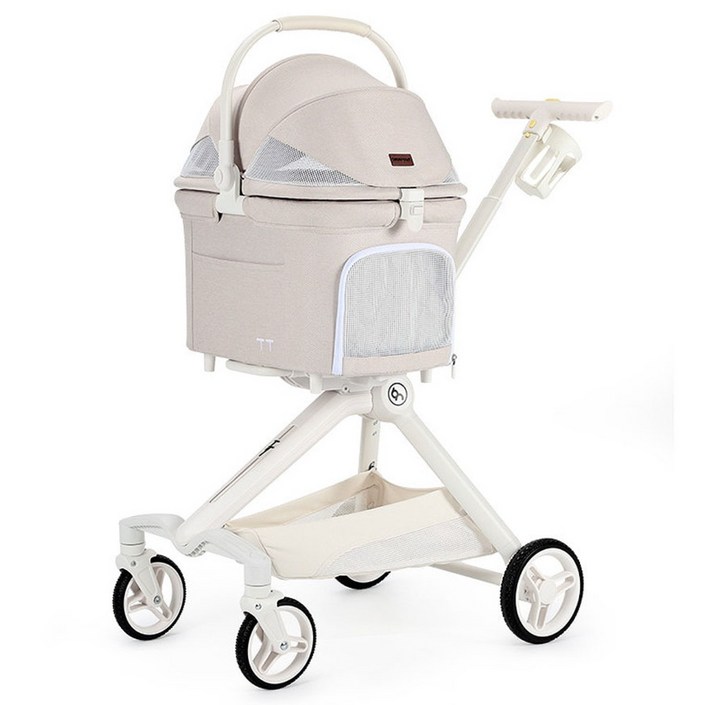 베베로드 TT 프리미엄 강아지 애견 유모차 분리형 접이식 캐리어, 1개, 베베로드 TT 베이지