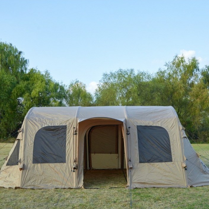 추석 기간한정 파격할인스마트무브 리빙쉘 에어텐트 터널형 에어텐트 56인용 리뷰작성시 루프PU창이너텐트그라운드시트 풀세트 증정, 초코 브라운 풀세트